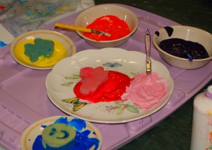 Paints and supplies-yes the paint came off our plates!